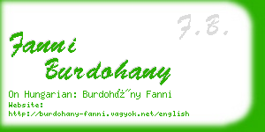 fanni burdohany business card